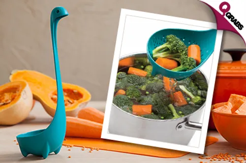 From QR39 Stir & Drain with a set of Ladle & Colander Spoon - Choose from Two Nifty Colors! (Up to QR254 Value)